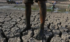 A parched lake in India