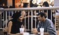 Robert Forster as the bailbondsman Max Cherry, with Pam Grier as Jackie, a money-smuggling flight attendant, in Jackie Brown, 1997. 