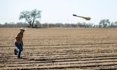 TG_sunpower<br>DAVIS, Calif., January 13, 2017 Kingsley Chen, a SunPower employee, demonstrates a Unmanned Aerial Vehicle (UAV) or drone, used to survey areas for potential solar array placement at SunPower R&amp;D Ranch in Davis, Calif., Jan. 13, 2017. Photo by Robert Durell