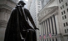 A snow-covered statue of George Washington is seen across from the New York Stock Exchange on Wall St. in New York's financial district March 5, 2015. Another round of winter weather was forecasted to impact the New York region and northeast U.S. Thursday with several inches of snow expected for New York City, according to local reports.   REUTERS/Brendan McDermid (UNITED STATESENVIRONMENT - Tags: ENVIRONMENT SOCIETY)