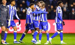 Sheffield Wednesday’s Jeff Hendrick (No 22) celebrates at full time after Sheffield Wednesday’s draw against Leicester City