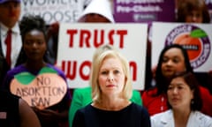 Democratic 2020 U.S. presidential candidate and Senator Kirsten Gillibrand (D-NY) listens to State Rep. Sandra Scott (D) speak after holding a roundtable discussion in Atlanta<br>Democratic 2020 U.S. presidential candidate and Senator Kirsten Gillibrand (D-NY) listens to State Rep. Sandra Scott (D) speak after holding a roundtable discussion with abortion providers, health experts, pro-choice activists, and state legislators at the Georgia State House in Atlanta, Georgia, U.S., May 16, 2019. REUTERS/Elijah Nouvelage TPX IMAGES OF THE DAY