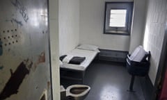 FILE - This Jan. 28, 2016 file photo shows a solitary confinement cell called "the bing," at New York's Rikers Island jail. New York Gov. Andrew Cuomo has signed legislation to end long-term solitary confinement in state prisons and jails. (AP Photo/Bebeto Matthews, File)