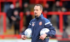 Stevenage vs Colchester United, Sky Bet EFL League 2, Football, the Lamex Stadium, Stevenage, Hertfordshire, United Kingdom - 04 Jan 2020<br>EDITORIAL USE ONLY No use with unauthorised audio, video, data, fixture lists (outside the EU), club/league logos or "live" services. Online in-match use limited to 45 images (+15 in extra time). No use to emulate moving images. No use in betting, games or single club/league/player publications/services.
Mandatory Credit: Photo by David Simpson/TGS Photo/REX/Shutterstock (10517874l)
Stevenage coach Mark Sampson during Stevenage vs Colchester United, Sky Bet EFL League 2 Football at the Lamex Stadium on 4th January 2020
Stevenage vs Colchester United, Sky Bet EFL League 2, Football, the Lamex Stadium, Stevenage, Hertfordshire, United Kingdom - 04 Jan 2020