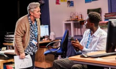 Chalk and cheese colleagues … Debra Baker and Denzel Baidoo in This Might Not Be It at Bush theatre, London.