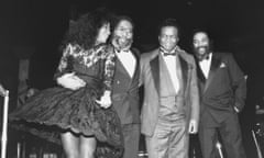 , left to right, Diana Ross, Brian Holland, Lamont Dozier and Eddie Holland, on the occasion of the songwriters’ induction into the Rock and Roll Hall of Fame.