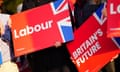 People holding Labour placards