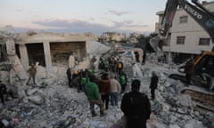 Search and rescue efforts in Aleppo, Syria, after a devastating earthquake.