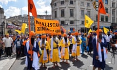 Sikhs in Trafalgar Square commemorate the June 1984 attack at the Golden Temple, Amritsar.