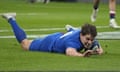 France's Antoine Dupont scores against England