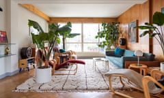 The living room, with two Marcel Breuer long chairs and a Robin Day sofa