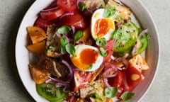 Gill Meller’s tomato, egg, bread and herb salad.