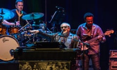 MischievouslMischievously amused … Donald Fagen, centre, at BluesFest.y amused … Donald Fagen on keyboard at BluesFest.