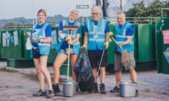 Rachel Smith (second left) with fellow members of the WaterAid loo crews at Glastonbury