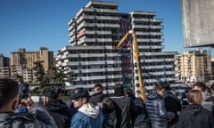 Young residents demolition of building