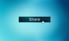 Share web page button on computer screen.