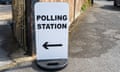 A sign to a polling station