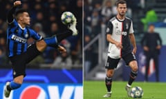 Lautaro Martinez of Inter Milan (left) and Miralem Pjanic of Juventus are both summer transfer targets for Barcelona.