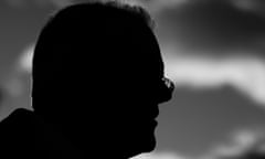 Scott Morrison: Behind The Scenes On The 2022 Liberal Campaign Trail<br>DEVONPORT, AUSTRALIA - MAY 19: (EDITORS NOTE: Image has been converted to black and white.) A silhouette of  Australian Prime Minister Scott Morrison on May 19, 2022 at the Whitemore Tennis Club in Northern Lyons in Tasmania, Australia The Australian federal election will be held on Saturday 21 May 2022 with Prime Minister Scott Morrison looking to secure the Coalition government a fourth term while Opposition leader Anthony Albanese is hoping to bring Labor back into power.  (Photo by Asanka Ratnayake/Getty Images)