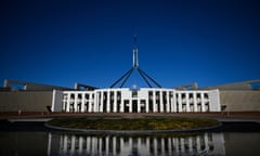 Australia's Parliament House with blue sky background