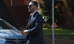 Salim Mehajer, deputy mayor of Auburn, arrives at Burwood Local Court, in Sydney, Thursday, Nov. 19, 2015.