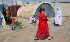 Displaced Yazidis in May at a camp in the north of Iraq's autonomous Kurdish region