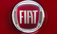 Fiat logo on a dark red body.