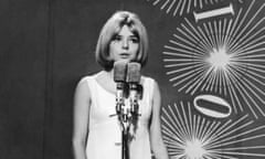 France Gall On Stage At The Eurovision Contest In Naples In 1965<br>ITALY - OCTOBER 19:  France GALL singing POUPEE DE CIRE, POUPEE DE SON at the 10th Eurovision competition held in Naples, Italy on March 20, 1965. Representing Luxembourg, she won with this song written for her by Serge GAINSBOURG.  (Photo by Keystone-France/Gamma-Keystone via Getty Images)