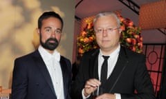 LONDON, ENGLAND - SEPTEMBER 22:  (EMBARGOED FOR PUBLICATION IN UK TABLOID NEWSPAPERS UNTIL 48 HOURS AFTER CREATE DATE AND TIME. MANDATORY CREDIT PHOTO BY DAVE M. BENETT/GETTY IMAGES REQUIRED)  Evgeny Lebedev (L) and Alexander Lebedev attend a champagne reception at the Raisa Gorbachev Foundation Gala held at the Stud House, Hampton Court on September 22, 2011 in London, England.  (Photo by Dave M. Benett/Getty Images)