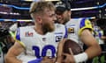 Cooper Kupp and Matthew Stafford celebrate the Rams’ Super Bowl victory