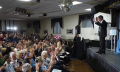 Nigel Farage speaking at a Brexit party rally near Pontefract this morning.