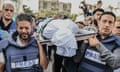 Funeral of Palestinian TV reporter Abu Hatab killed in Israeli attacks, Khan Younis, Gaza, 3 November 2023