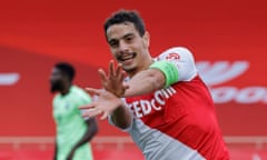 Ligue 1 - AS Monaco v Dijon<br>Soccer Football - Ligue 1 - AS Monaco v Dijon - Stade Louis II, Monaco - April 11, 2021 AS Monaco’s Wissam Ben Yedder celebrates scoring their second goal REUTERS/Eric Gaillard