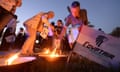 People light candles during a vigil at the Cairo Opera House for the 66 victims of the EgyptAir flight 804.