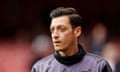 FILE PHOTO: Premier League - Arsenal v West Ham United<br>FILE PHOTO: Soccer Football - Premier League - Arsenal v West Ham United - Emirates Stadium, London, Britain - March 7, 2020 Arsenal’s Mesut Ozil during the warm up before the match Action Images via Reuters/John Sibley EDITORIAL USE ONLY. No use with unauthorized audio, video, data, fixture lists, club/league logos or “live” services. Online in-match use limited to 75 images, no video emulation. No use in betting, games or single club/league/player publications. Please contact your account representative for further details./File Photo