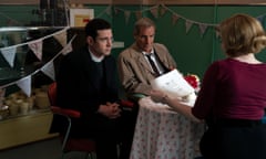 More tea, vicar … Tom Brittney as Rev Will Davenport and Robson Green as DI Geordie Keating.