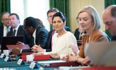 Ministers including Kwasi Kwarteng, Priti Patel and Liz Truss during a cabinet meeting in July