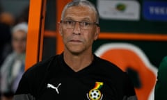 Ghana's head coach Chris Hughton during the African Cup of Nations defeat to Cape Verde.