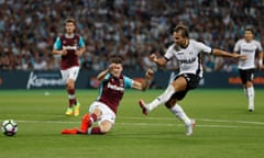 Filipe Teixeira, right, scores the only goal of the night