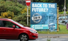 An anti-Brexit sign on the outskirts of Newry in Northern Ireland before the EU referendum in June.