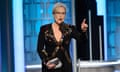 Ceremony - 74th Golden Globe Awards<br>epa05706524 A handout photo made available by the Hollywood Foreign Press Association (HFPA) on 09 January 2017 shows Meryl Streep accepting the Cecil B. DeMille Lifetime Achievement Award during the 74th annual Golden Globe Awards ceremony at the Beverly Hilton Hotel in Beverly Hills, California, USA, 08 January 2017.  EPA/HFPA / HANDOUT ATTENTION EDITORS: IMAGE MAY ONLY BE USED UNALTERED +++ MANDATORY CREDIT ++ HANDOUT EDITORIAL USE ONLY/NO SALES/NO ARCHIVES