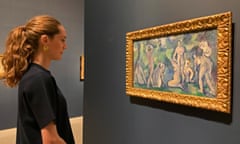 Favourable impressions … curator Anna Ferrari admires a work by Cézanne, part of the collection of Wilhelm Hansen.