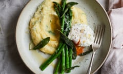 Anna Jones’ herby polenta with asparagus and poached egg.