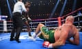 Tyson Fury is knocked down by a huge left from Francis Ngannou before recovering to avoid humiliation in Saudi Arabia.