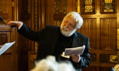 Mordant irony … Simon Russell Beale as Cassius in excerpts from Julius Caesar.