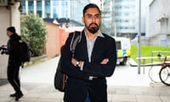 Nasir Jamshed arrives at Manchester Crown Court for his sentencing on Friday. The former Pakistan international received a 17-month prison term.