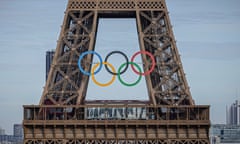 Eiffel Tower with Olympic rings