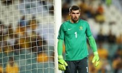 Australia v UAE - 2018 FIFA World Cup Qualifier<br>SYDNEY, AUSTRALIA - MARCH 28: Socceroos goalkeeper Mathew Ryan warms up before during the 2018 FIFA World Cup Qualifier match between the Australian Socceroos and United Arab Emirates at Allianz Stadium on March 28, 2017 in Sydney, Australia. (Photo by Matt King/Getty Images)