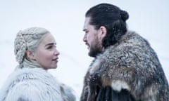 Emilia Clarke and Kit Harington in a scene from series 8 of Game of Thrones