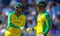 Usman Khawaja and Alex Carey had a century partnership during Australia’s World Cup match against New Zealand at Lord’s